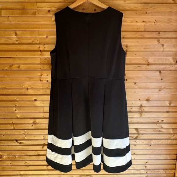 Calvin Klein Dress A Line Sleeveless Black and White Striped Size 18W - Picture 6 of 8